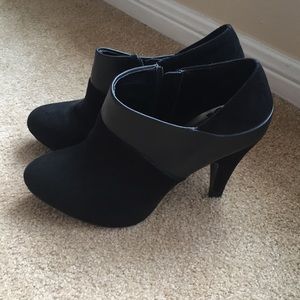 Black Fergalicious heeled booties